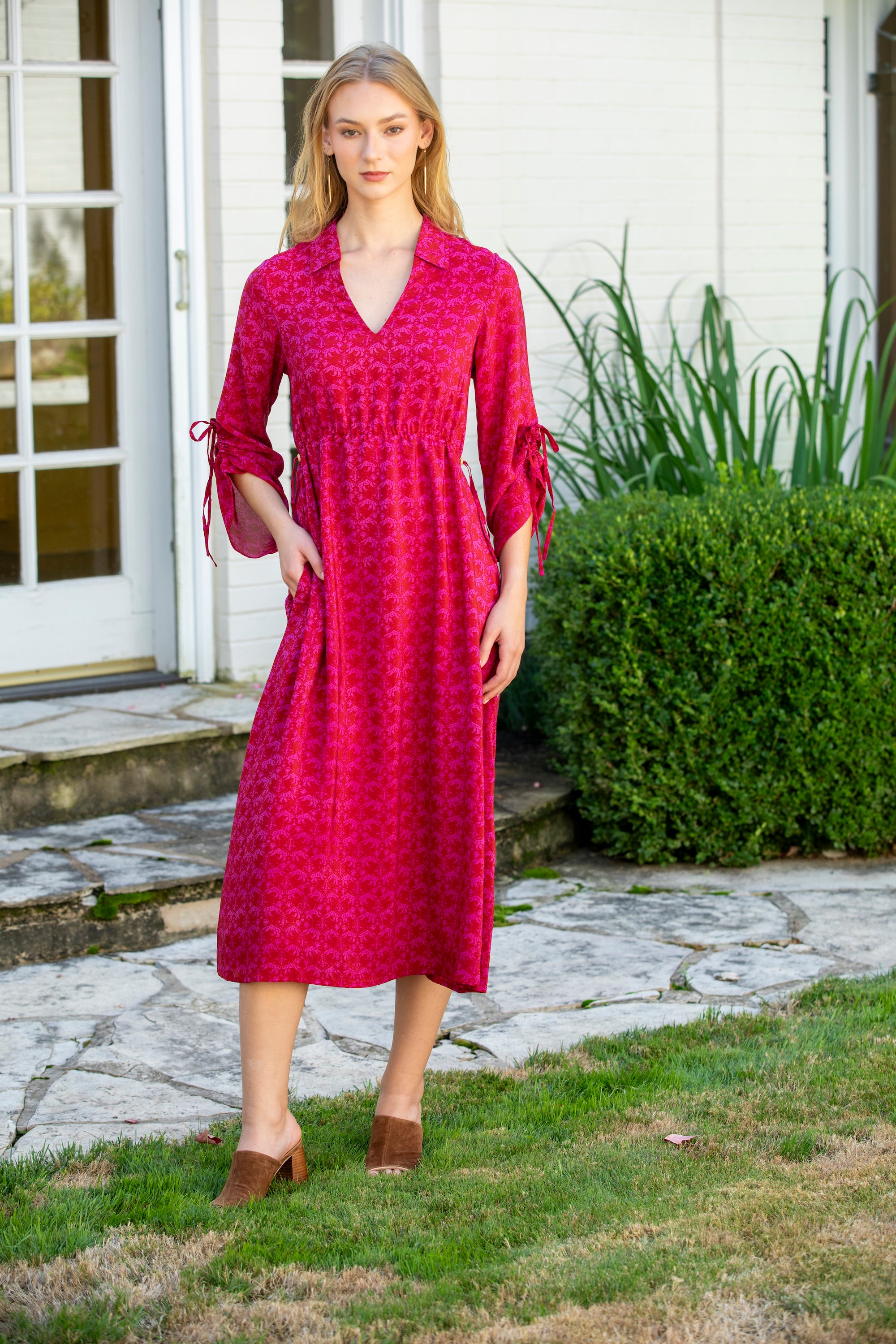 Hannah Midi Dress Toffee Poly Cotton / L Hannah Midi Dress Toffee Poly Cotton / L