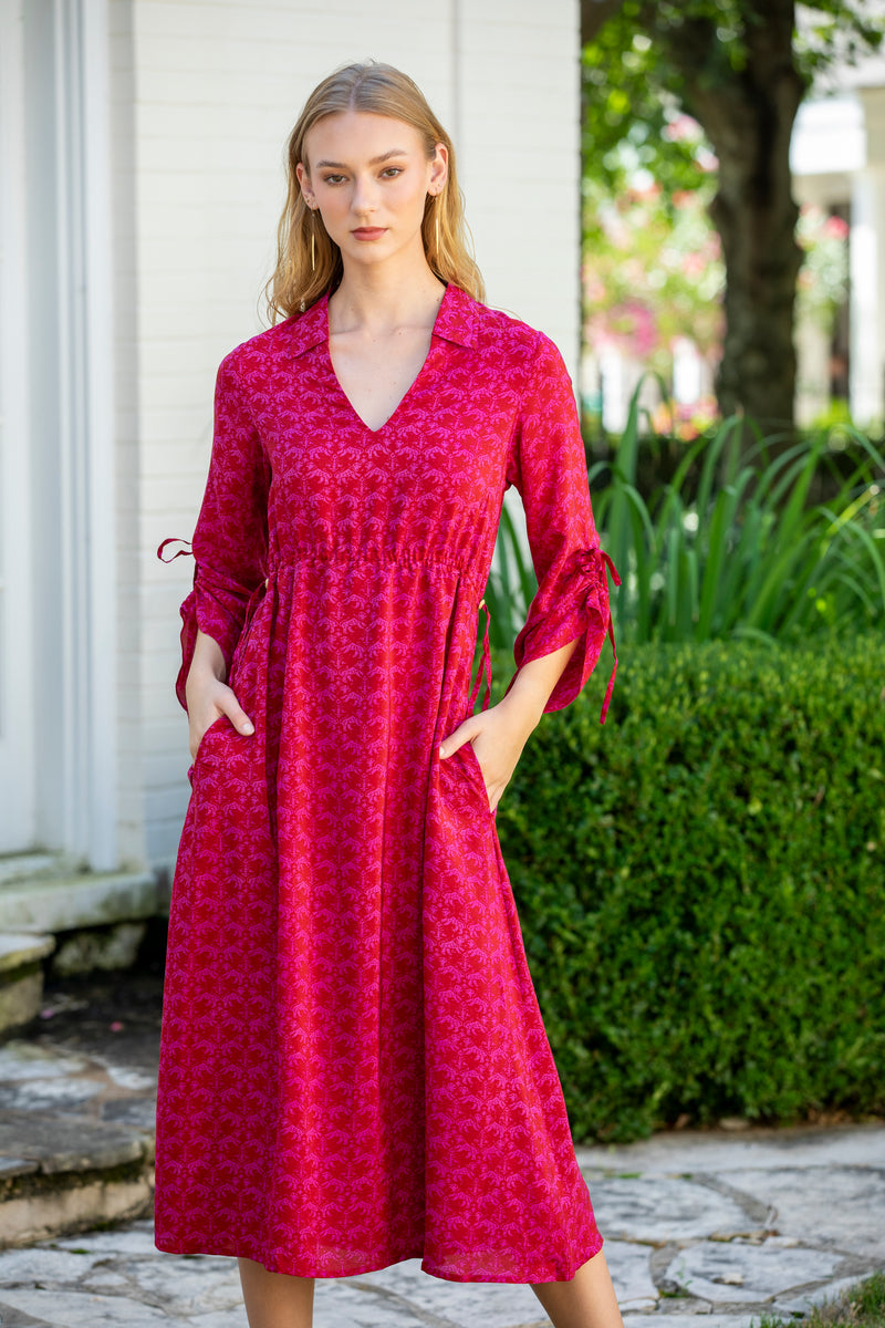 smock dress vintage Yves Saint Laurent Hot Pink Green Circle Polished Cotton V – Palm Beach Off-shoulder cotton minidress in bandage midi dress this dress showcases a Color:forest