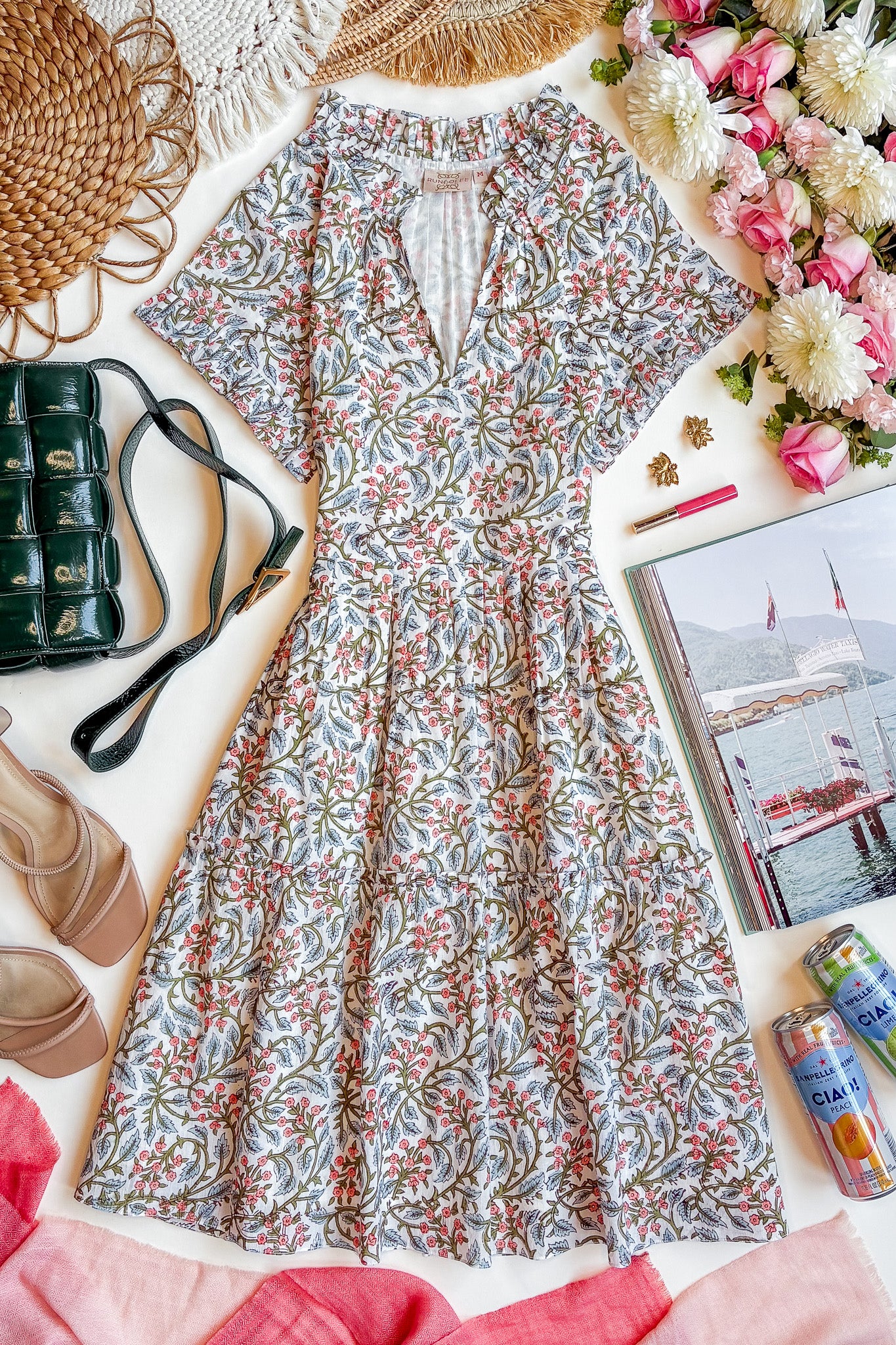 Portia Cotton Dress Dancing Daisies Floral / SM