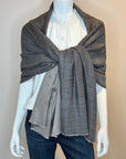 Double-sided Slate Cashmere Wrap