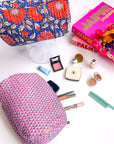 Block Print Large Makeup Bag