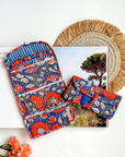 Block Print Folding Jewelry Bag