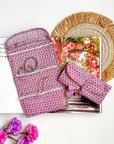 Block Print Folding Jewelry Bag