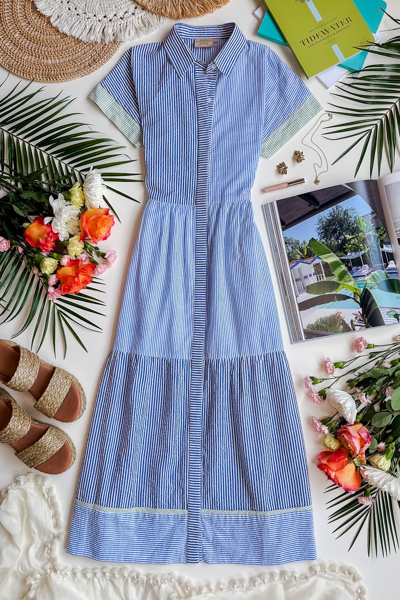 maxi seersucker dress Back Bay Dress Multi Seersucker Stripe / XXS