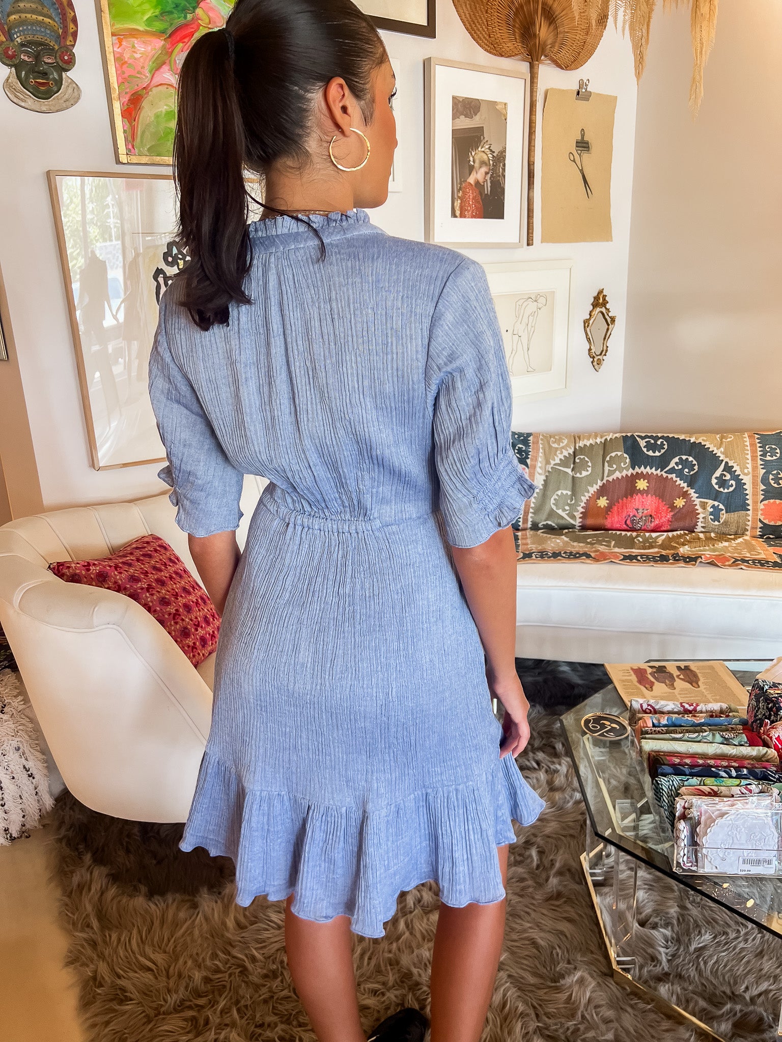Rungolee Portofino dress | Female | Size L | Ocean Crinkle Rungolee Portofino dress | Female | Size L | Ocean Crinkle
