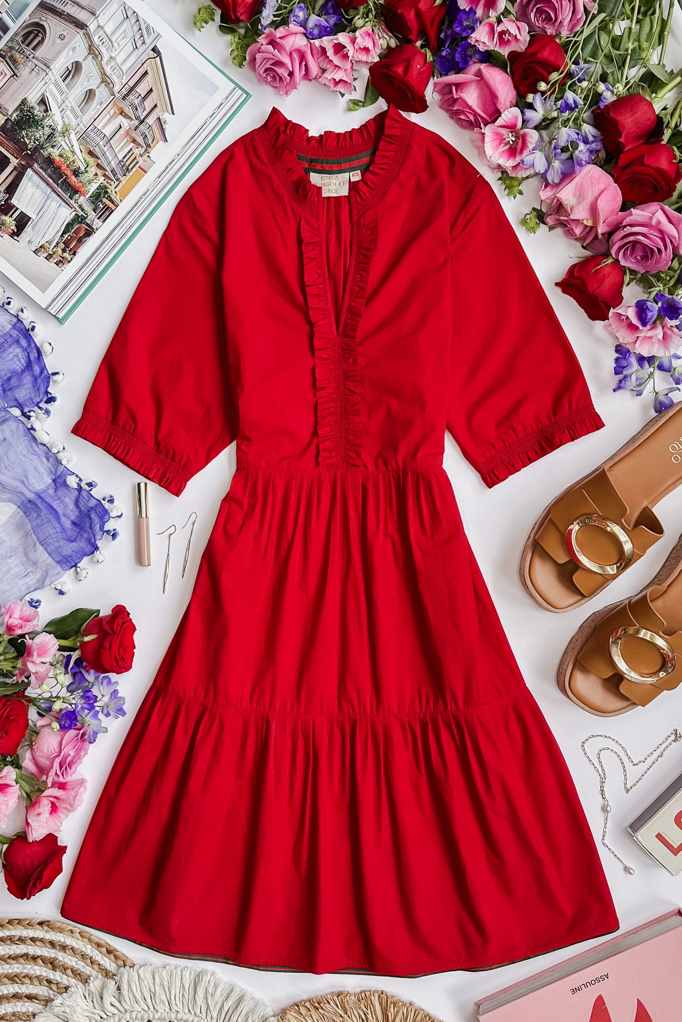 Rungolee Lynnie Cotton Dress | Female | Size SM | Azalea Poplin Rungolee Lynnie Cotton Dress | Female | Size SM | Azalea Poplin