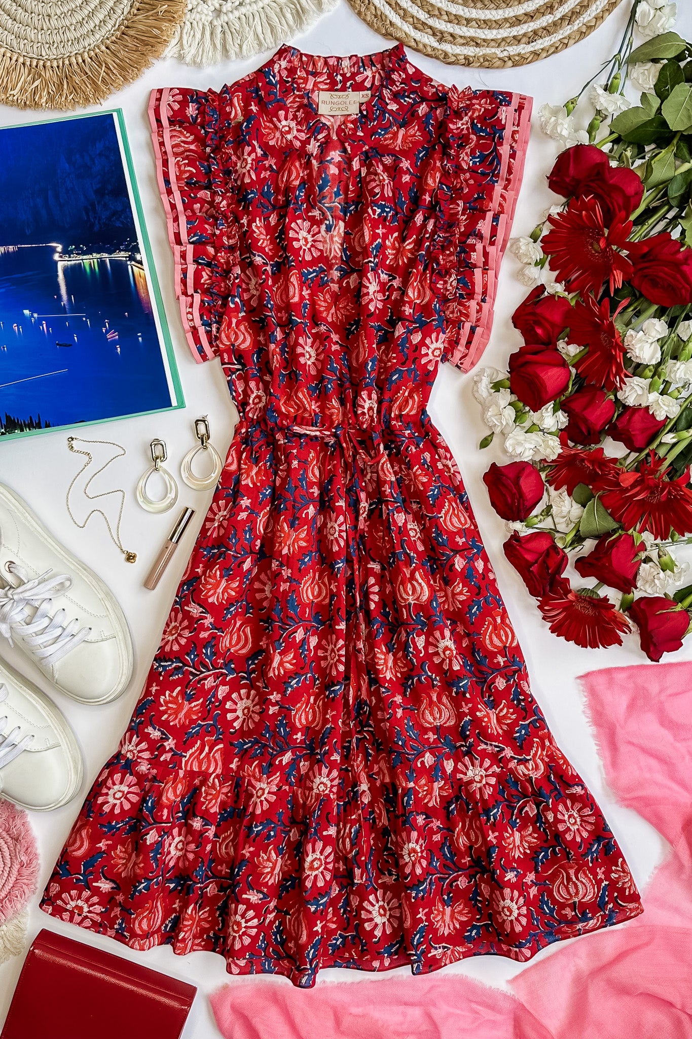 Florence Cotton Dress Soraya Floral / L Florence Cotton Dress Soraya Floral / L