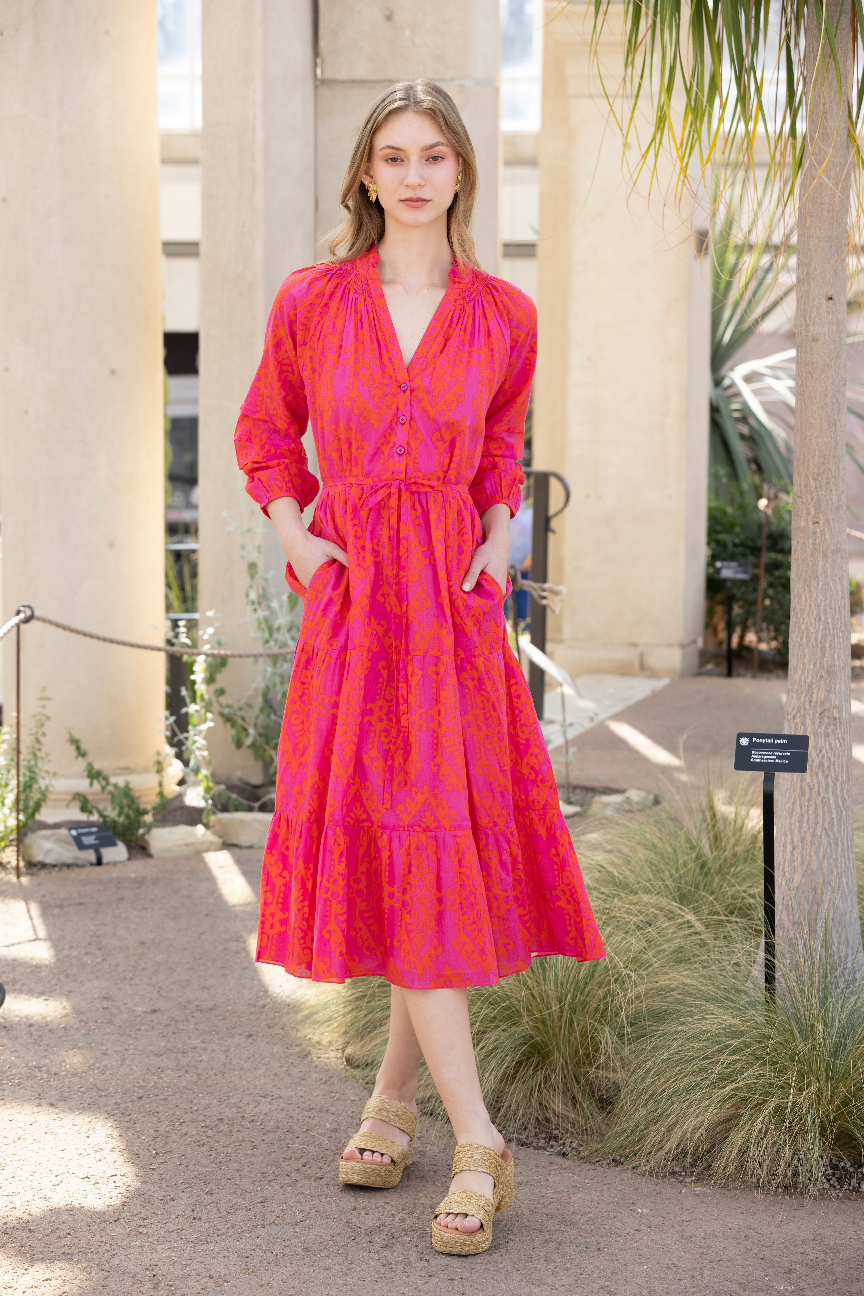 Rungolee Alex Cotton Midi Dress | Female | Size Xs | Bellini Ikat