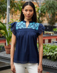 Talia Embroidered Cotton Blouse