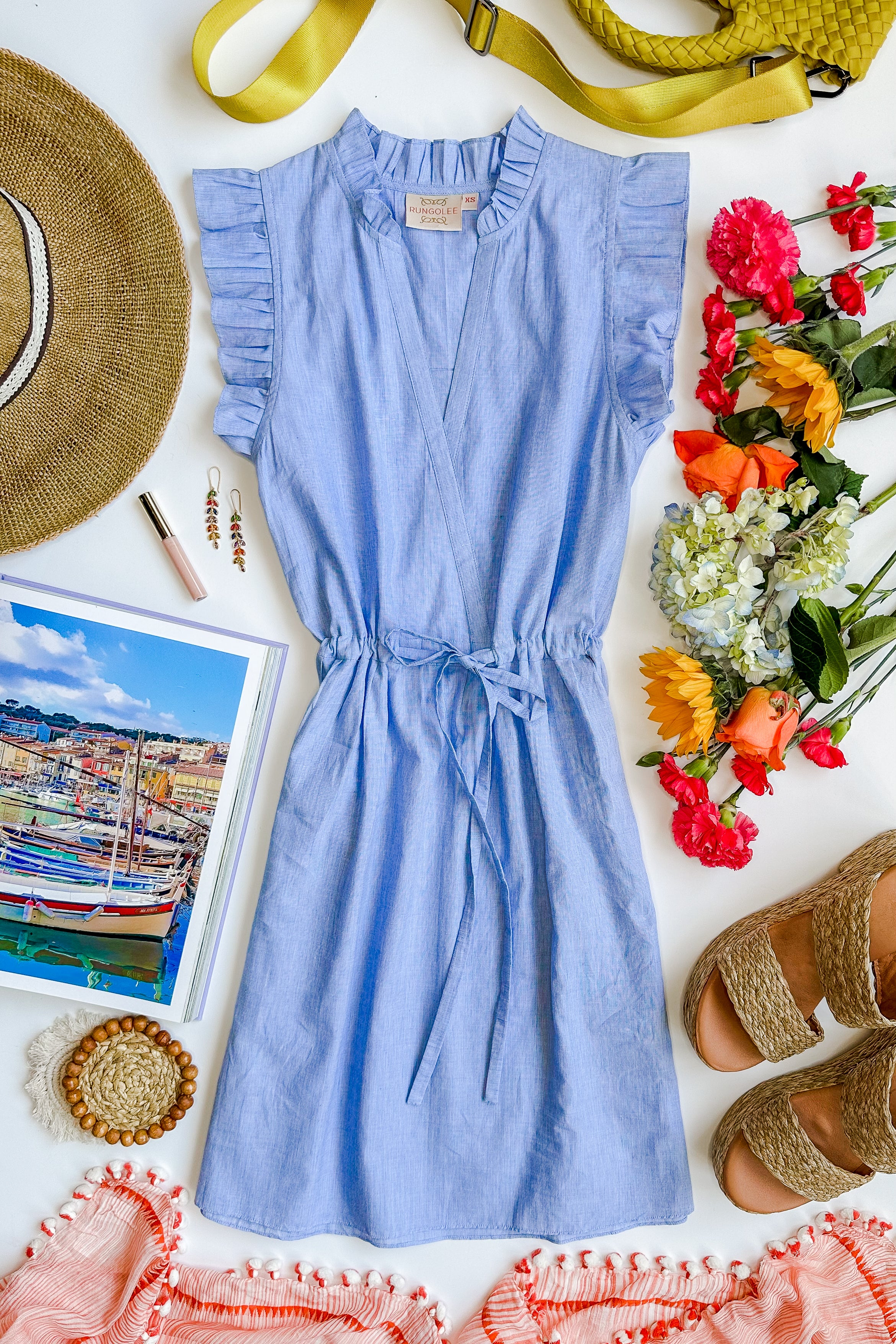 Short Sleeve Chambray Dress