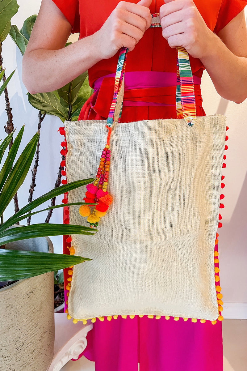 【PORTERNA】Pompom tote bag Tote Bags | Canvas & Leather Tote Bags – Pom Pom London