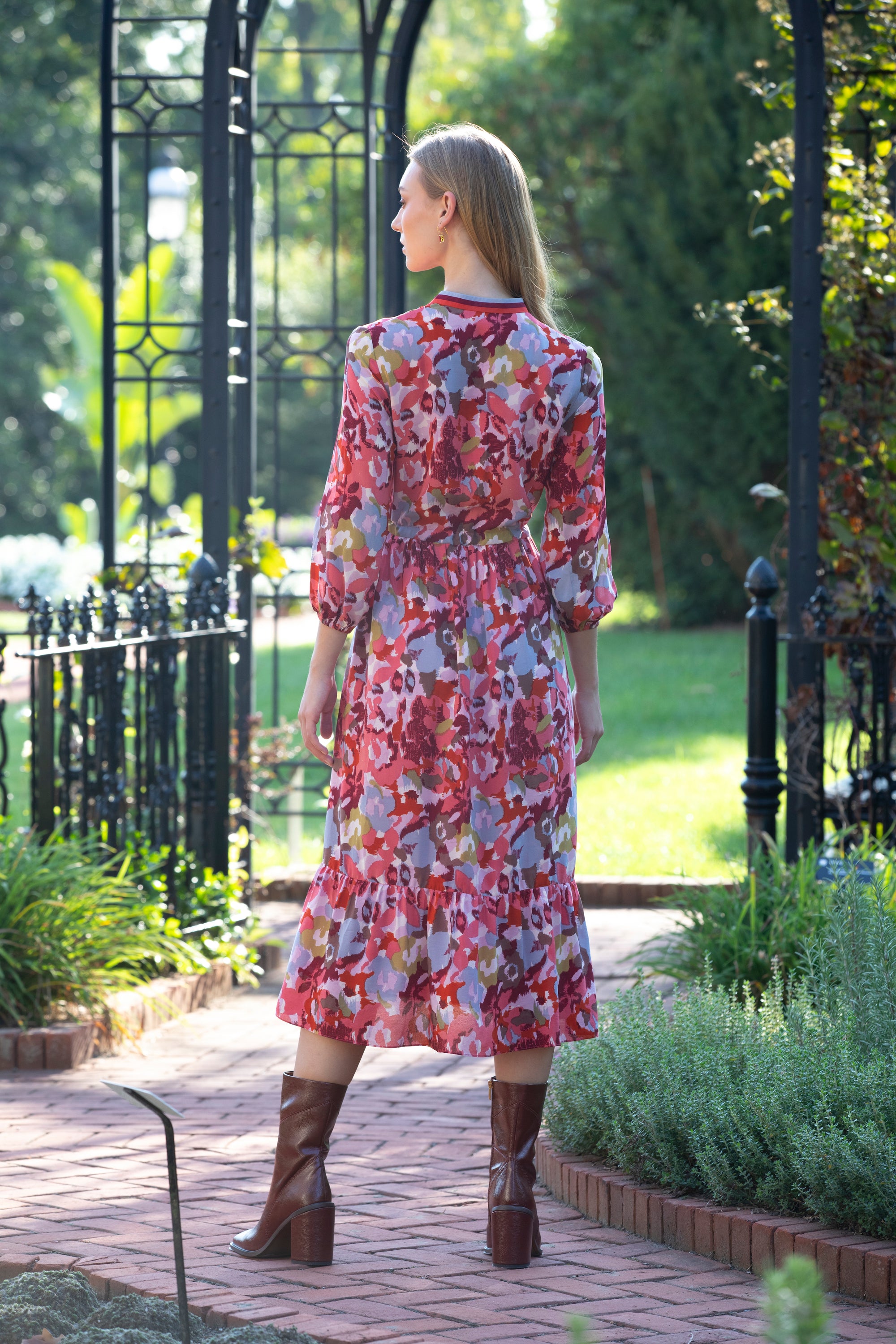 silk spring dresses knee length dresses for ladies Spring Silk Cotton Dress Casual A-Line Maxi Dress FantasyLinen