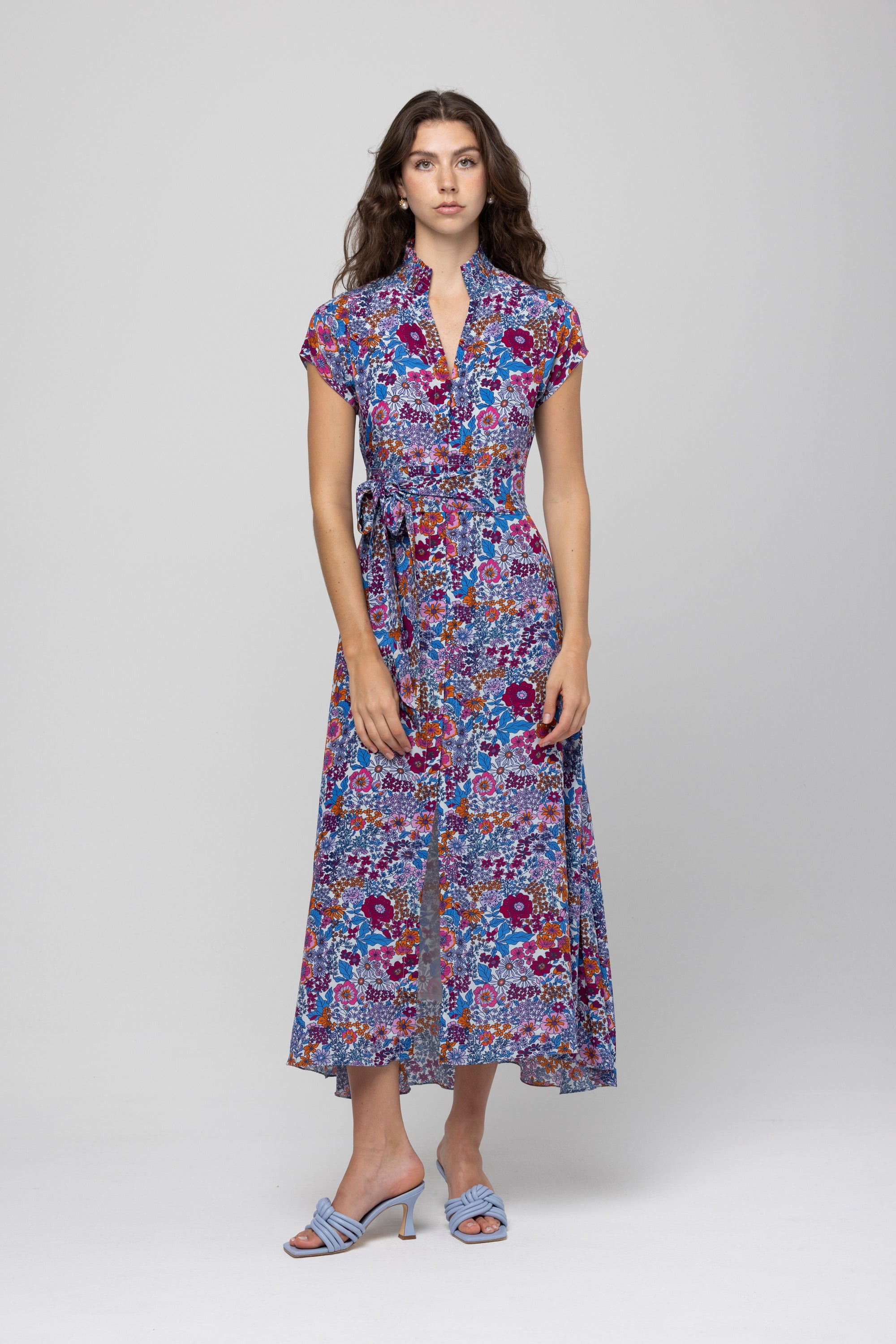 cecilia ruffle maxi dress DREAM Sister Jane Cecilia Embroidered Floral Maxi Dress S NWT