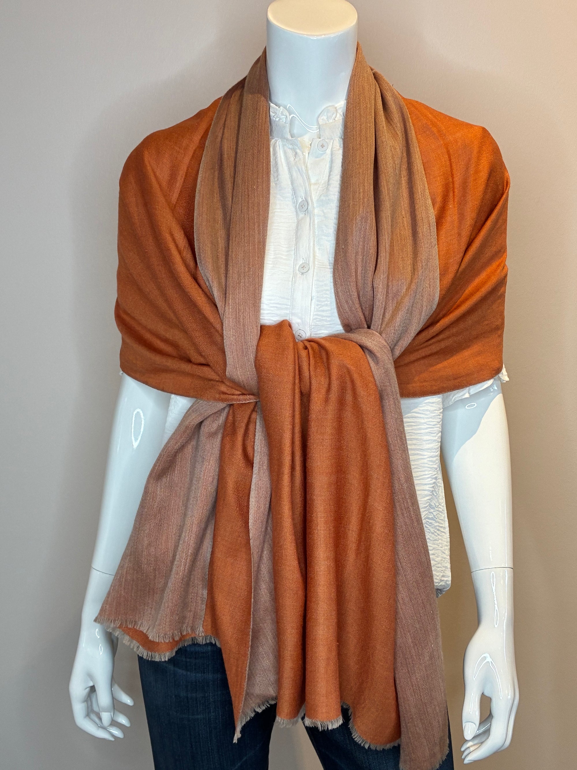 Double-sided Slate Cashmere Wrap