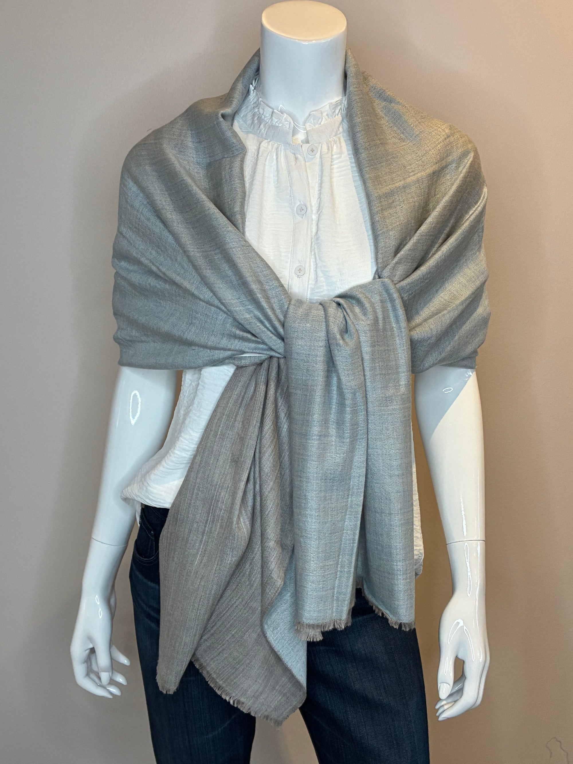 Double-sided Slate Cashmere Wrap