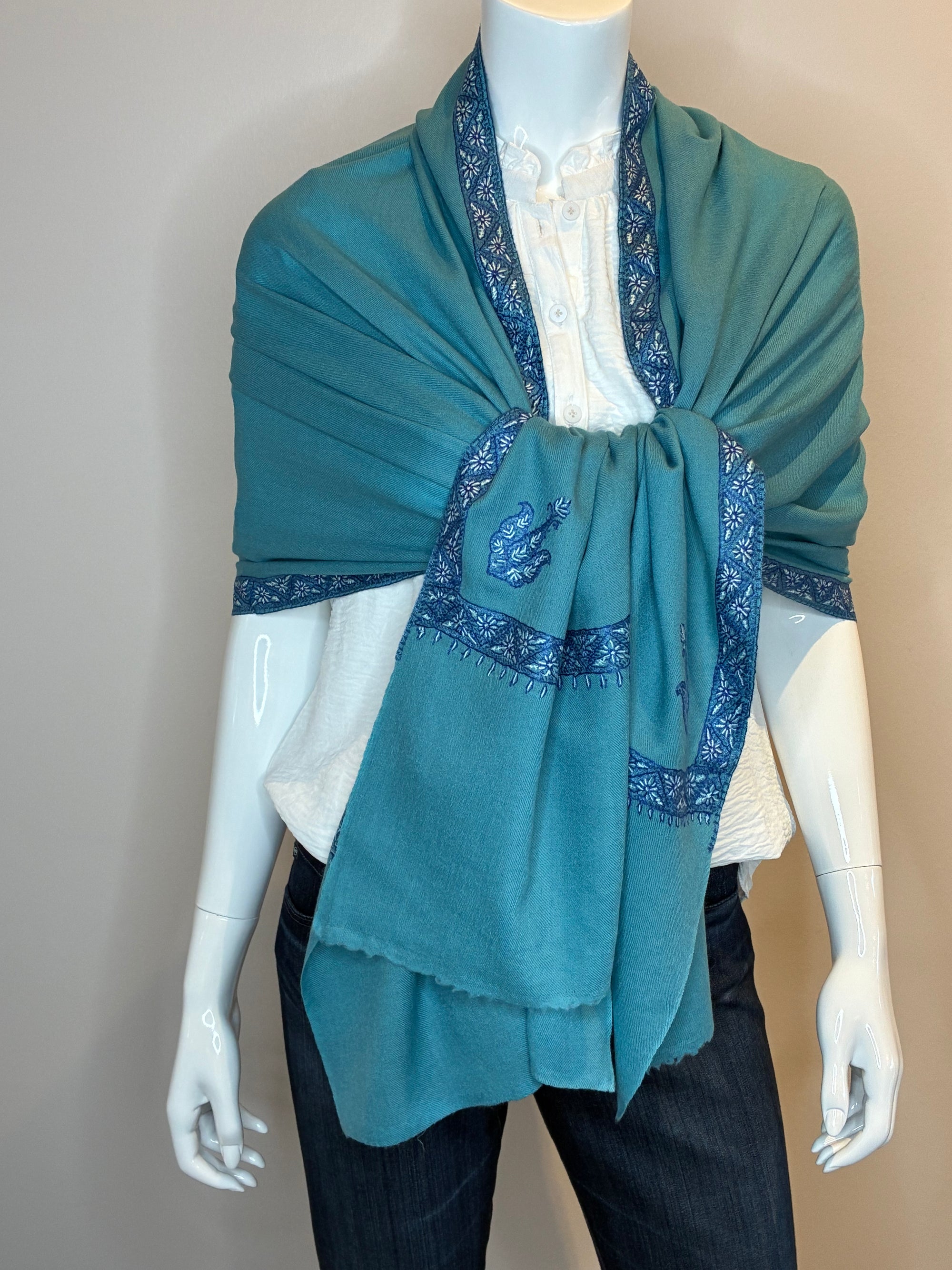 Embroidered Cashmere Wrap