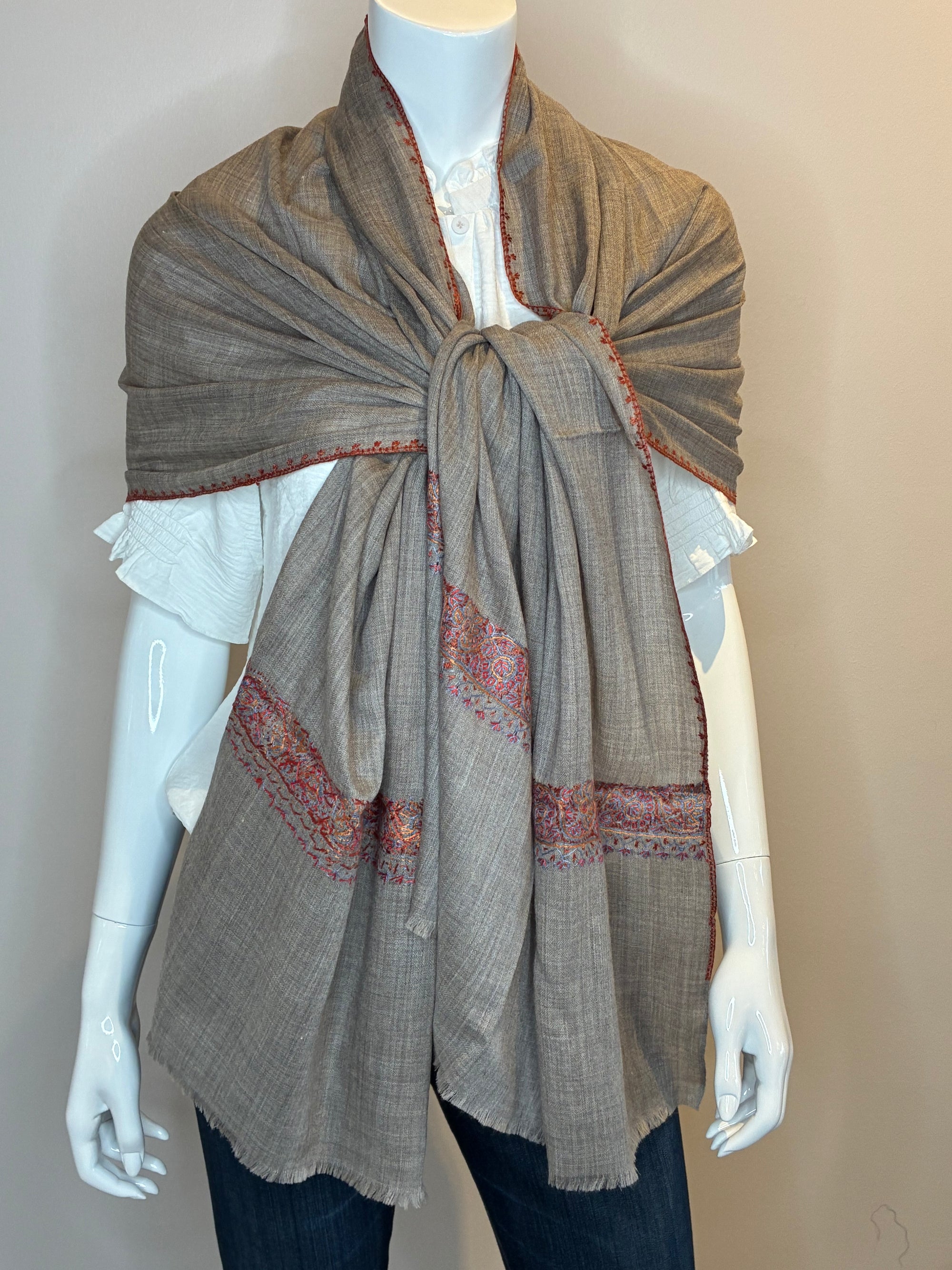 Embroidered Cashmere Wrap