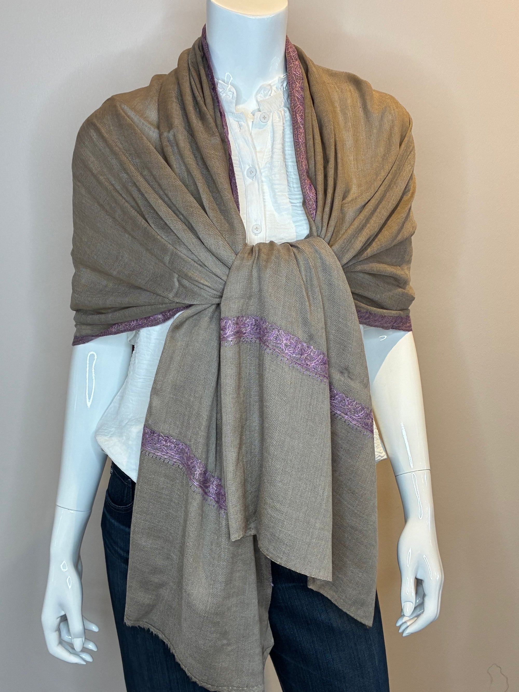 Embroidered Cashmere Wrap