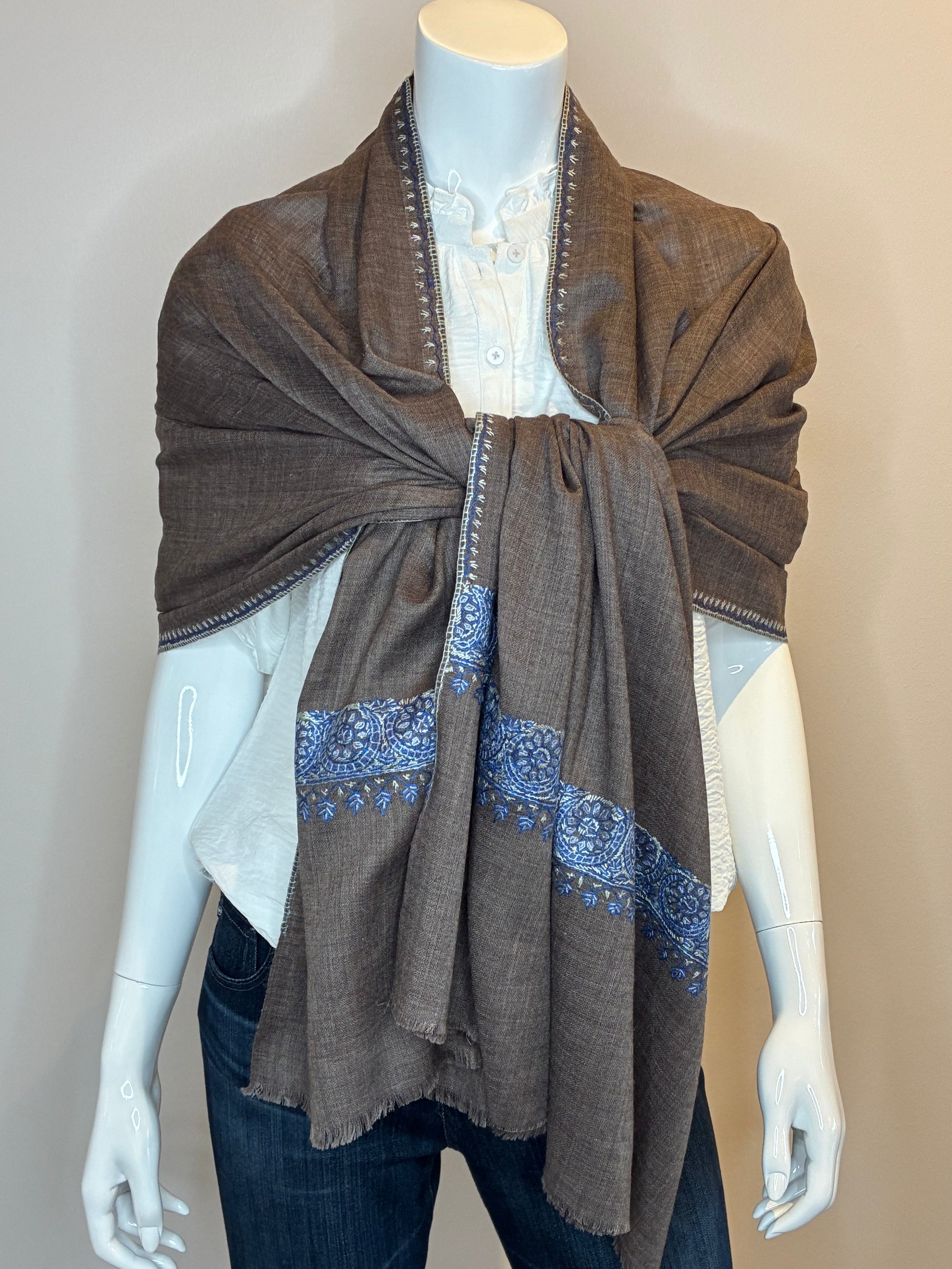 Embroidered Cashmere Wrap