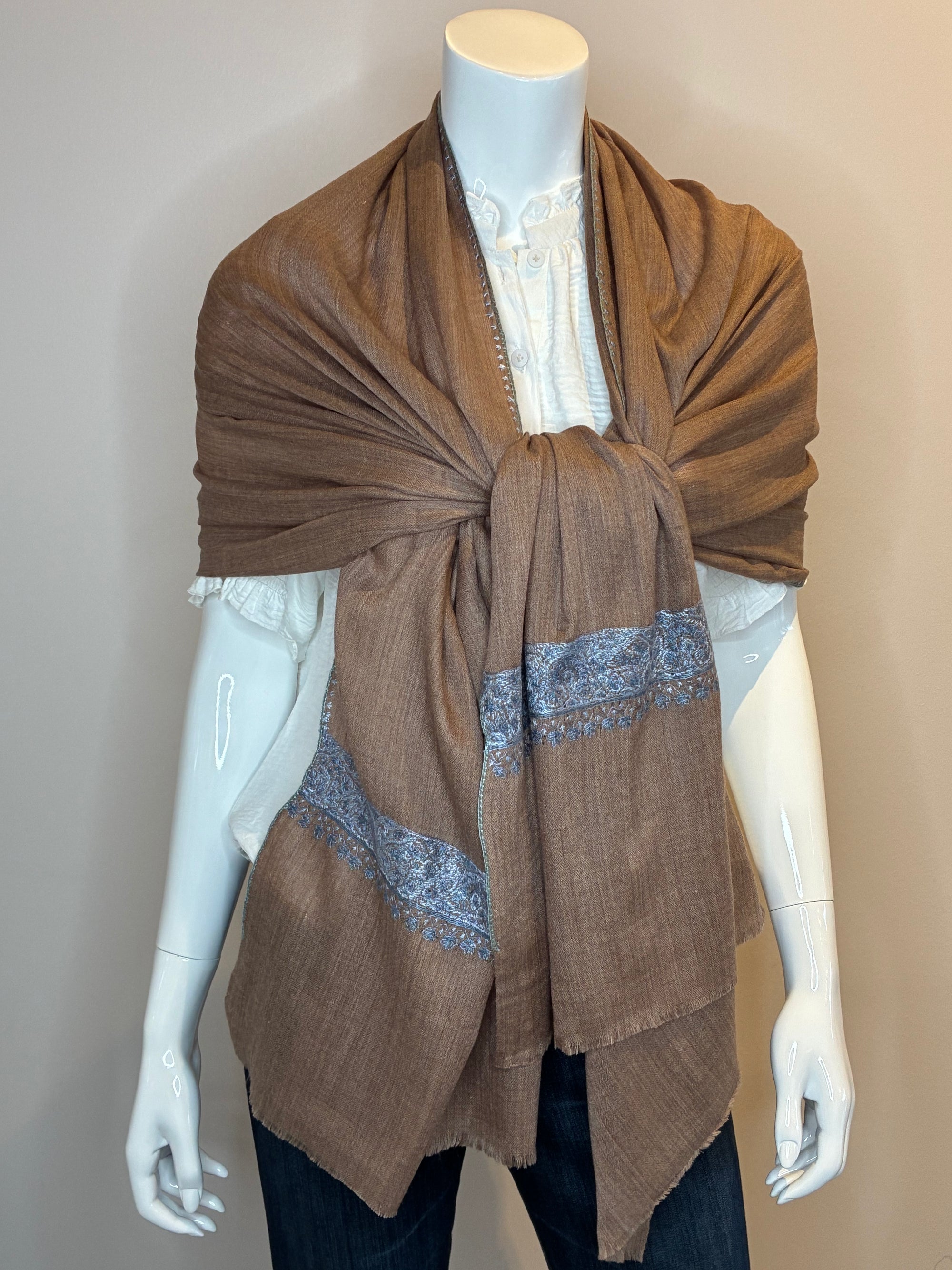 Embroidered Cashmere Wrap