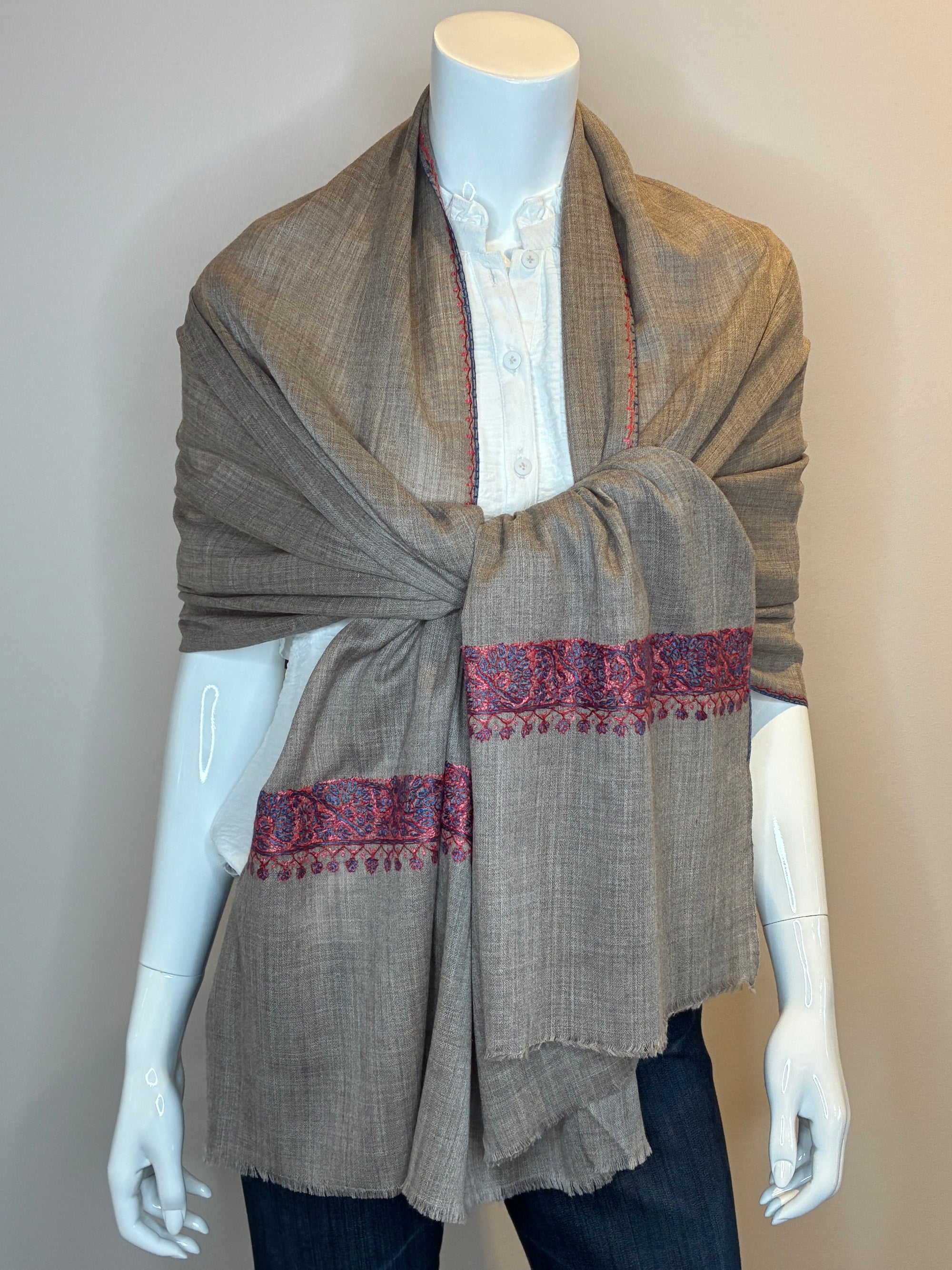 Embroidered Cashmere Wrap