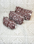 Block Print Makeup Bag Trio