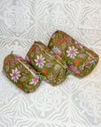 Block Print Makeup Bag Trio