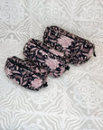 Block Print Makeup Bag Trio