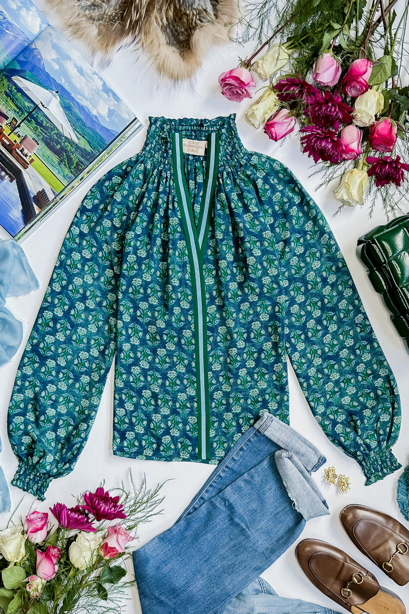 GUCCI Size XS Green, Black Floral Hawaiian Pajamas