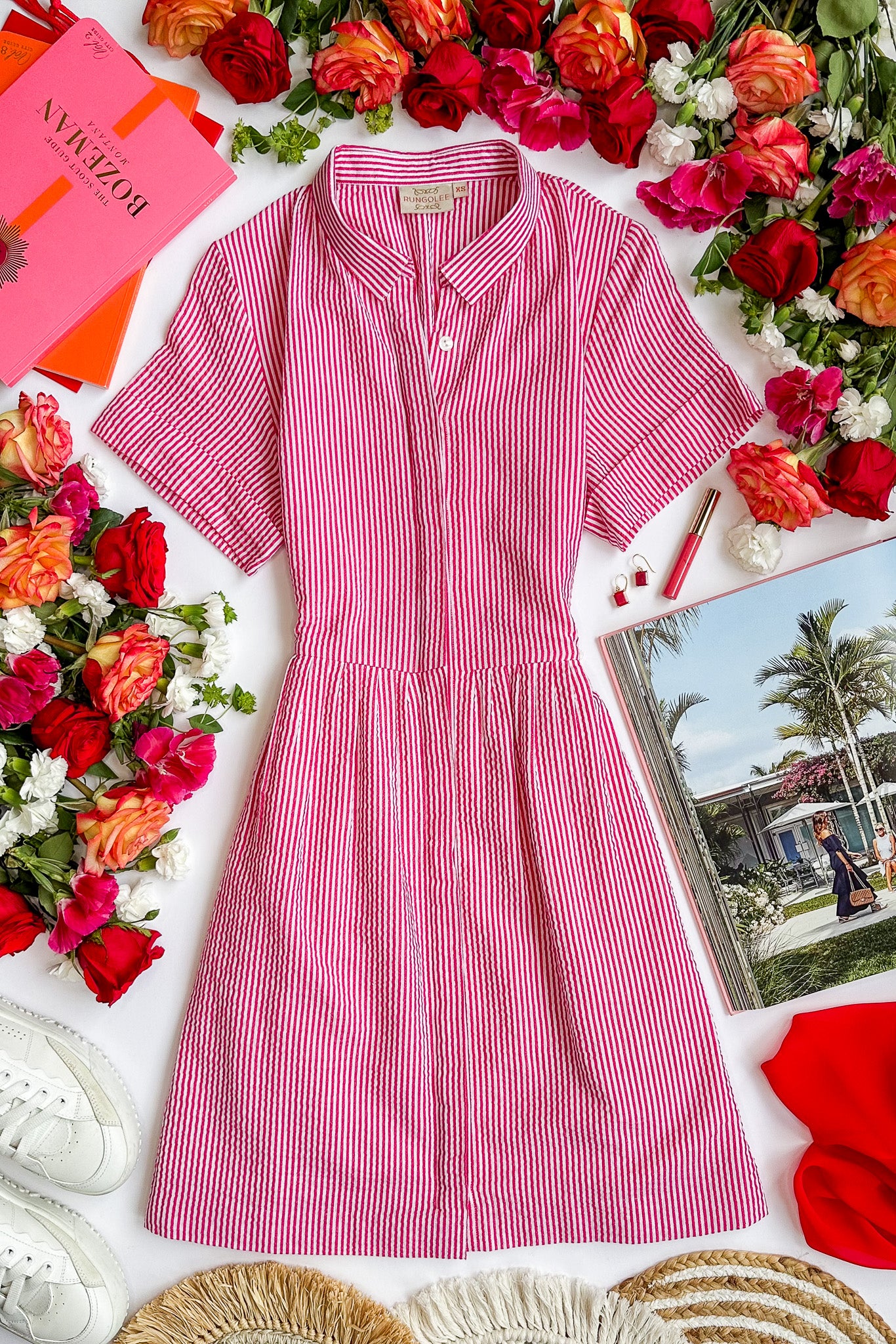 red and white striped dress zara shirt The Frockery STRIPED SHORT DRESS in striped ZARA TRF - Stripe Knit