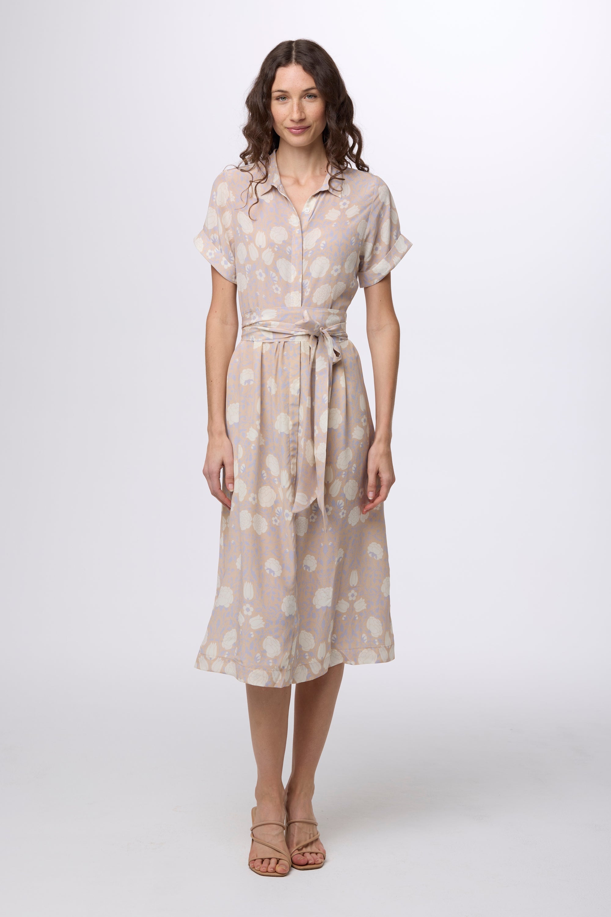 St. Germain Silk Midi Dress Tuscan Vintage Marble / XL St. Germain Silk Midi Dress Tuscan Vintage Marble / XL