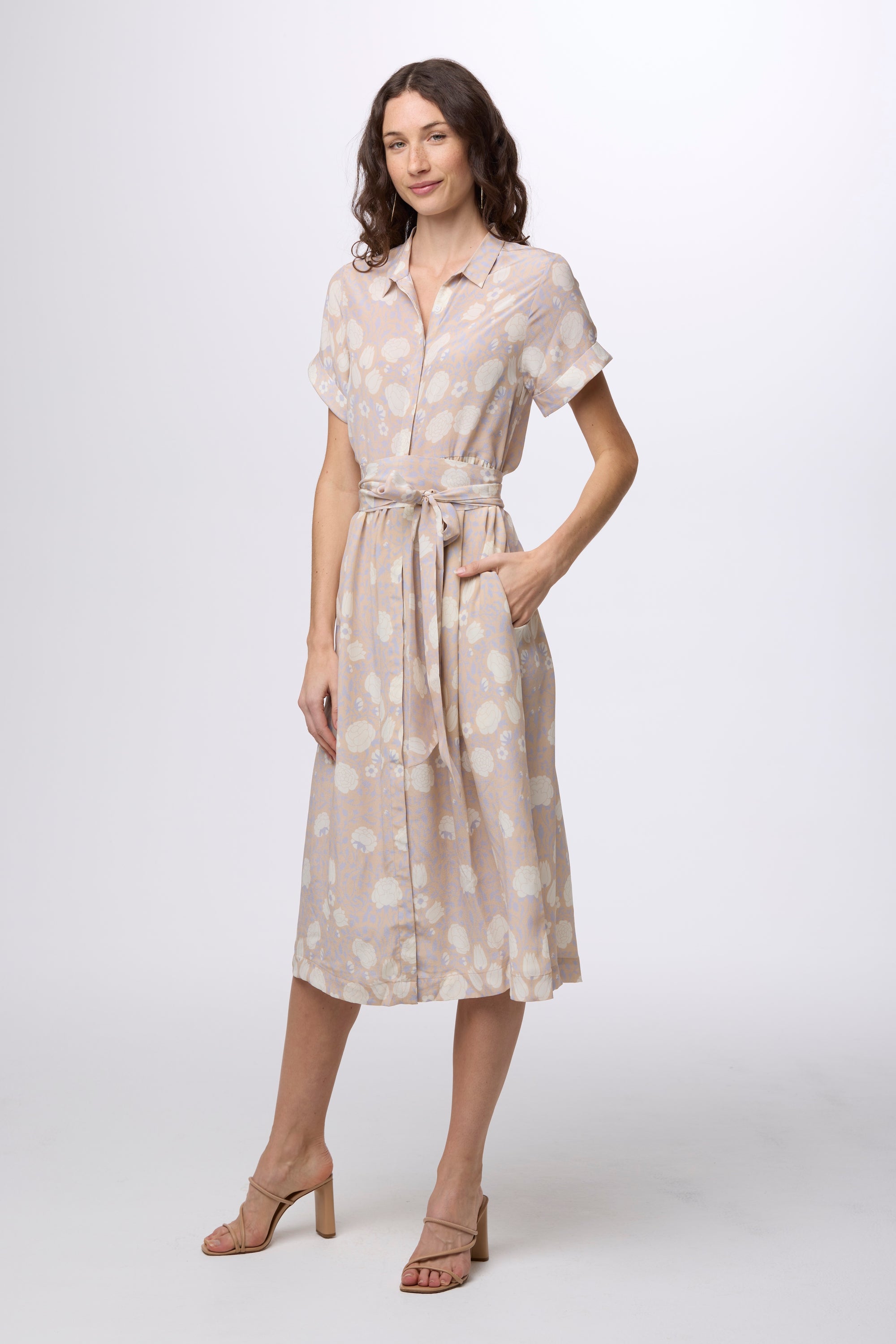 St. Germain Silk Midi Dress Tuscan Vintage Marble / XL St. Germain Silk Midi Dress Tuscan Vintage Marble / XL
