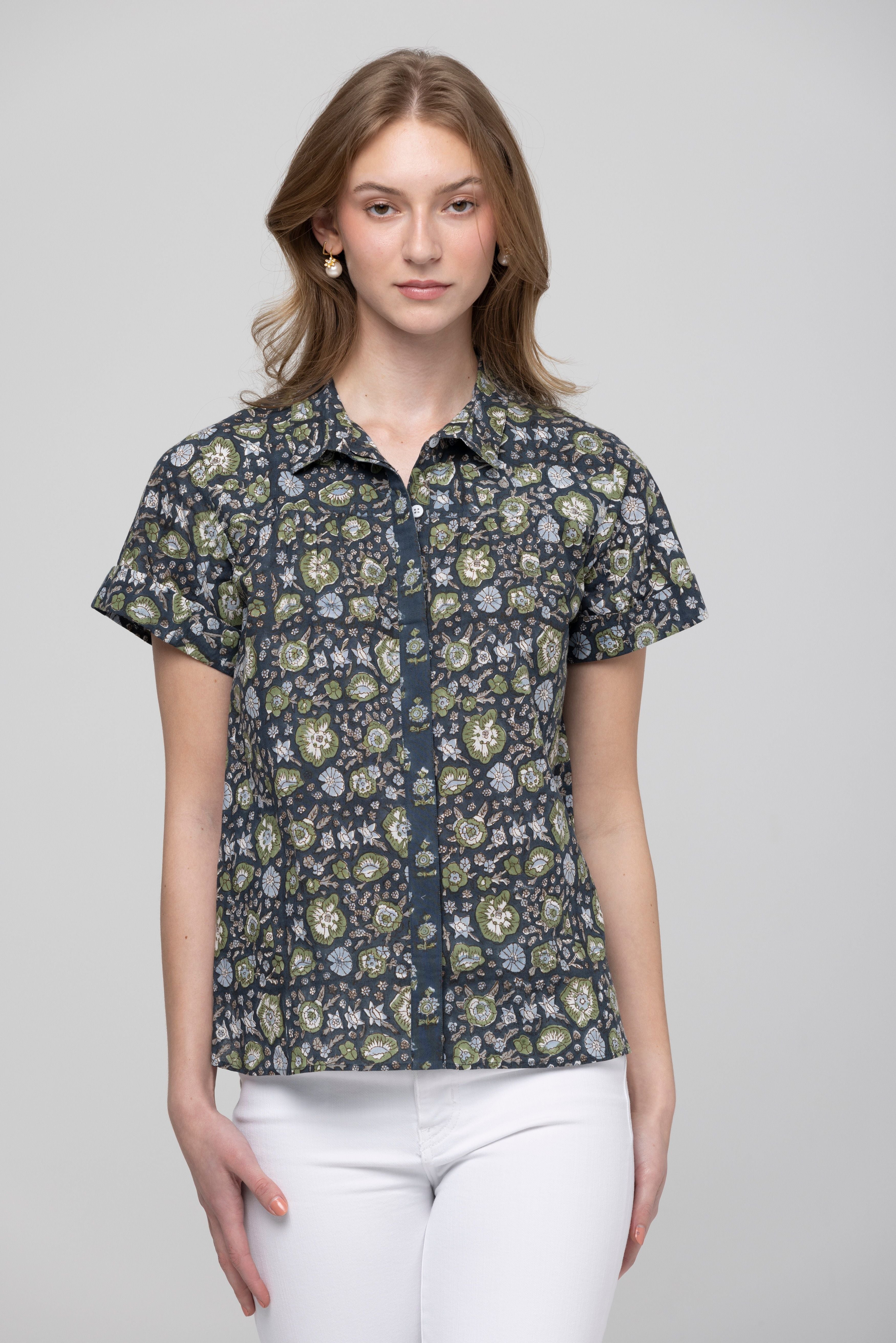 Free People Women's Aurora Blouse, Black, S