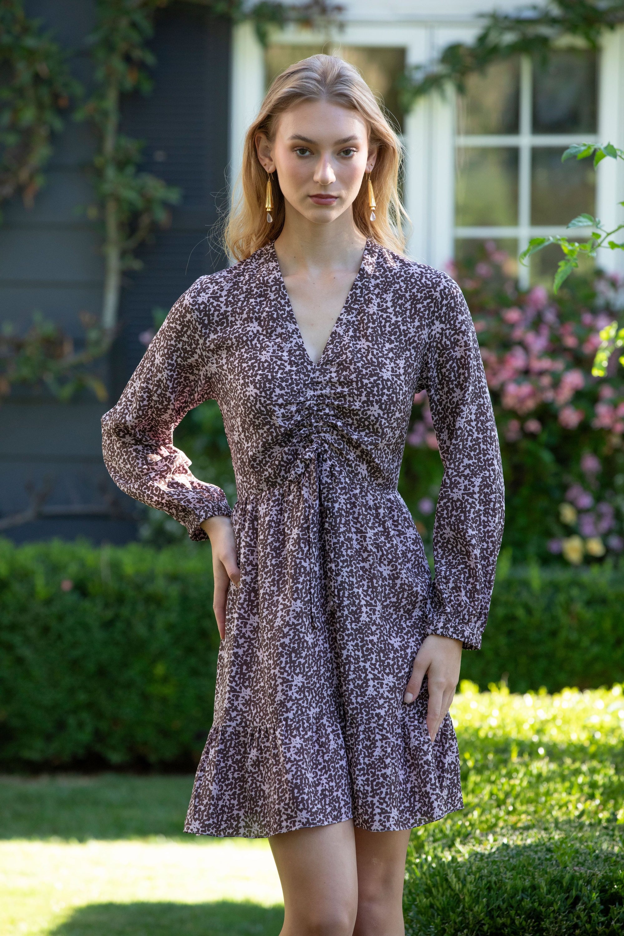 Rungolee Celine Dress | Female | Size L | Cocoa Ditsy Floral Rungolee Celine Dress | Female | Size L | Cocoa Ditsy Floral