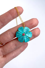 Turquoise Peony Necklace