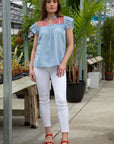 Talia Embroidered Cotton Blouse