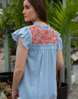 Talia Embroidered Cotton Blouse