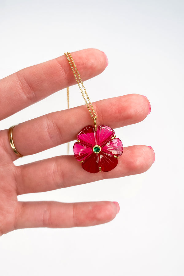 Pink Peony Necklace
