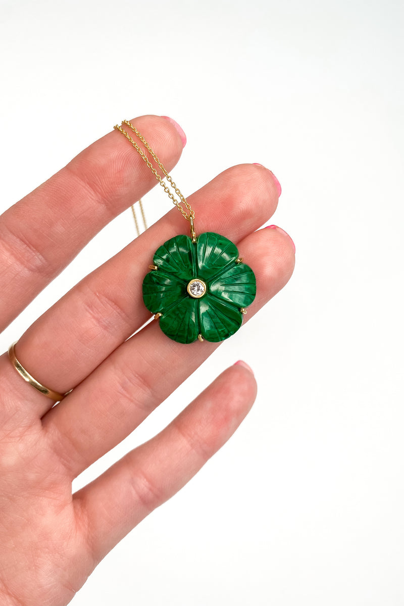 Malachite Peony Necklace