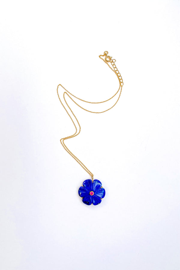 Lapis Peony Necklace