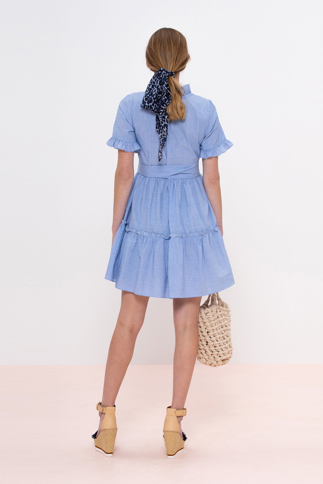 ruffle sleeve cotton dress Women's Poplin Short Sleeve Ruffle Shirt Dress in Black, Size XS, Organic Cotton by Quince